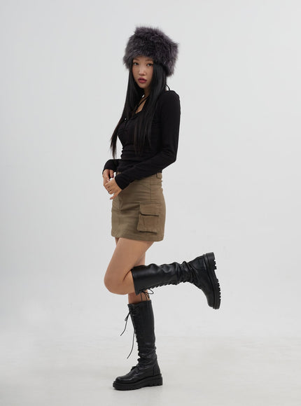 高腰工裝迷你裙 CJ319