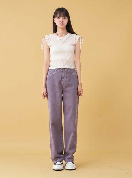 Long Cotton Colored Wide Pants OU15