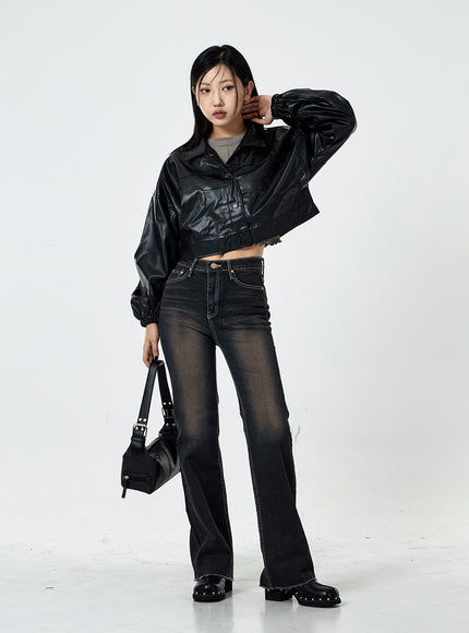 Basic Washed Bootcut Jeans CS07