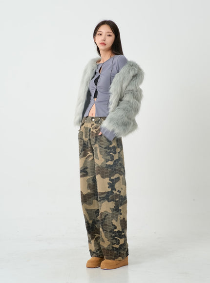 蓬鬆毛皮夾克 IO12