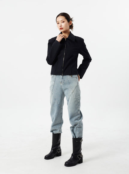 淺色水洗直筒牛仔褲 CM307