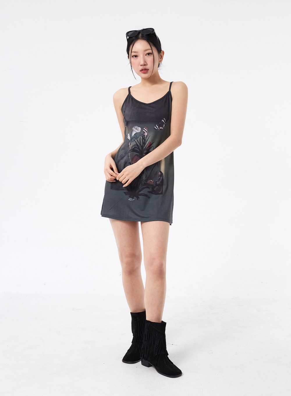 Graphic Sleeveless Mini Dress CM315 - Korean Women's Fashion | LEWKIN