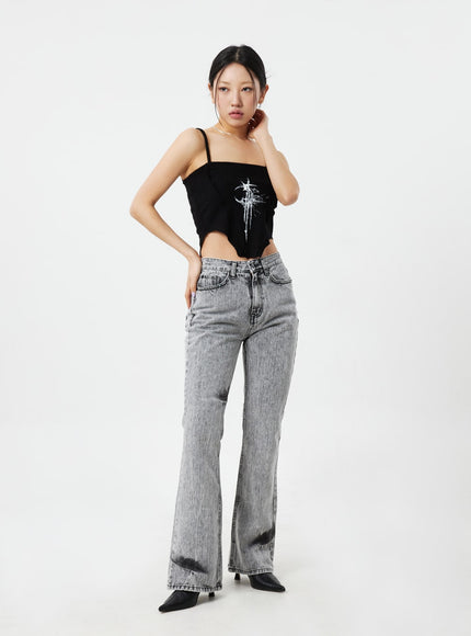 Grey Bootcut Jeans CM324