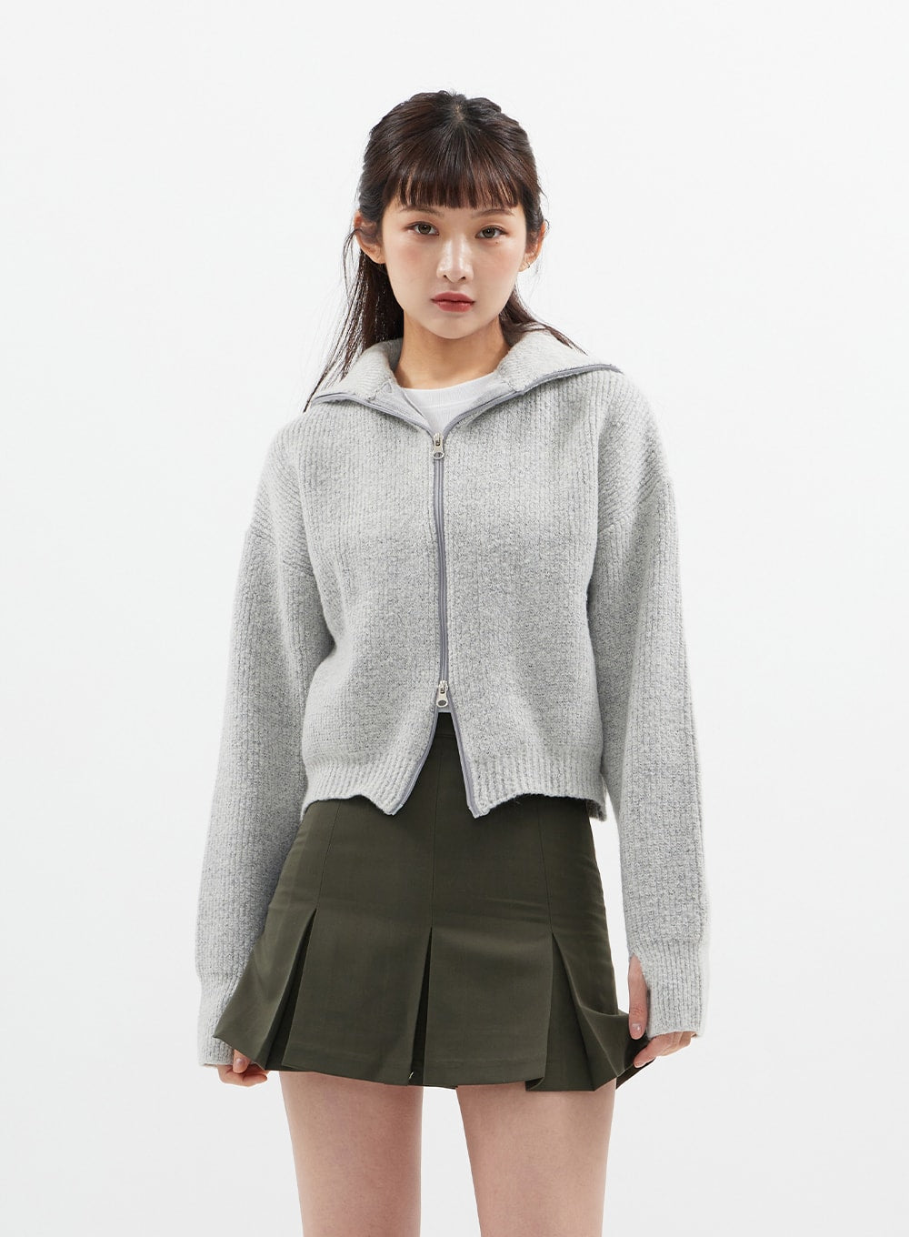 Two Way Zip Up Knit C7102