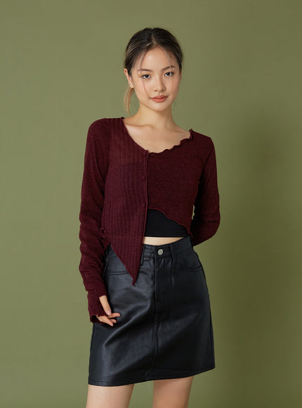 Faux Leather Miniskirt CG12