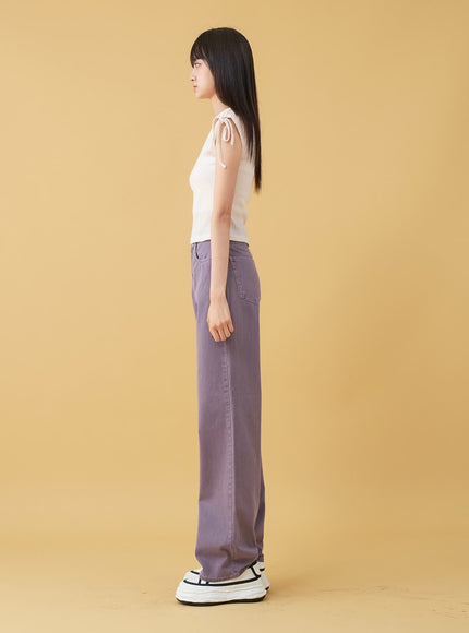Long Cotton Colored Wide Pants OU15