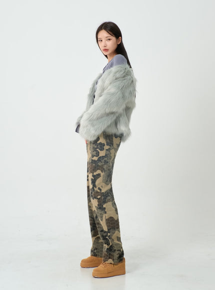 蓬鬆毛皮夾克 IO12