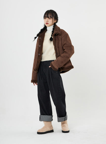 Shearling Button Jacket BN07