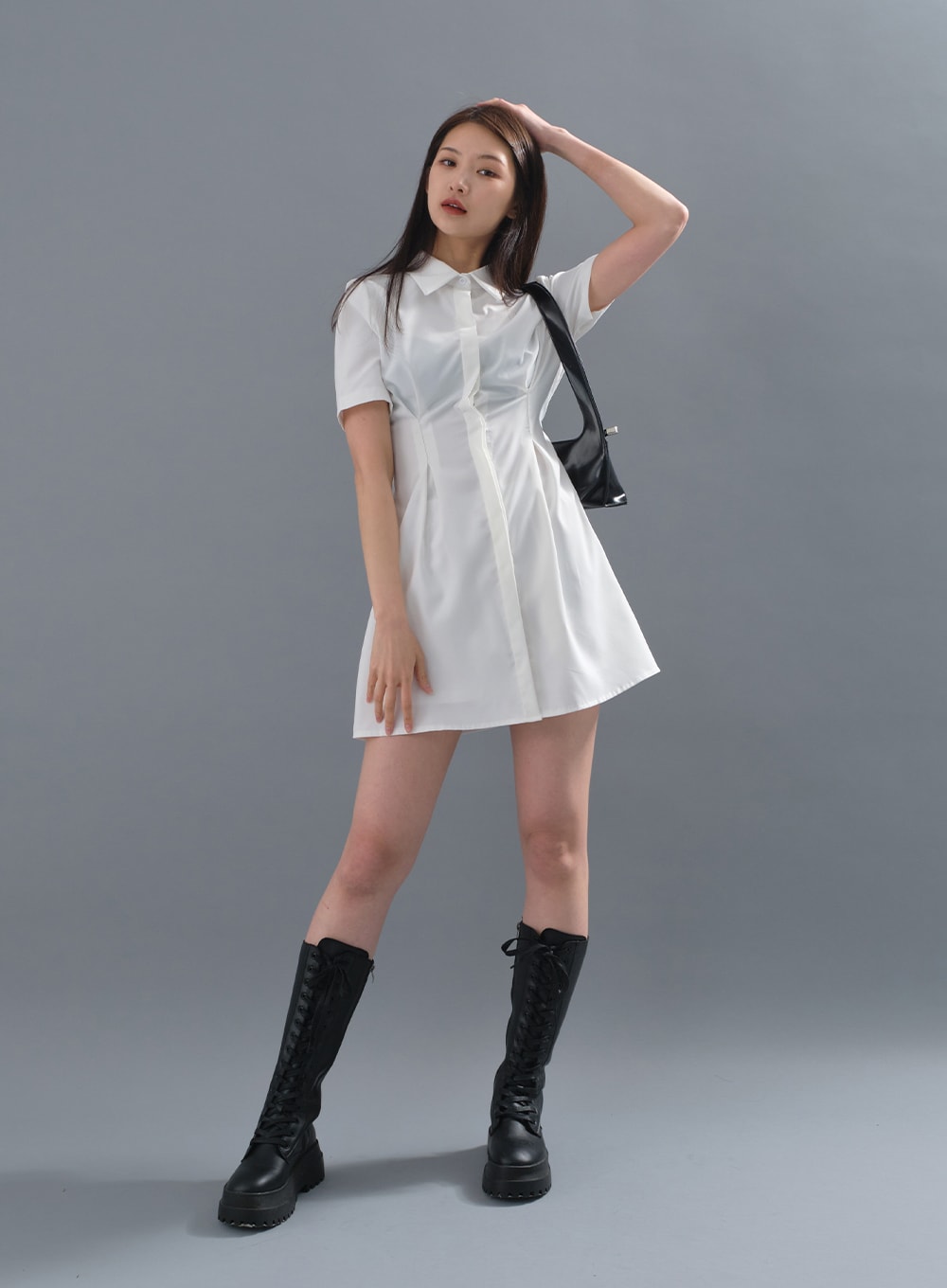 Pintuck Shirt Dress