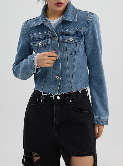 破洞闊腿牛仔褲 CJ319