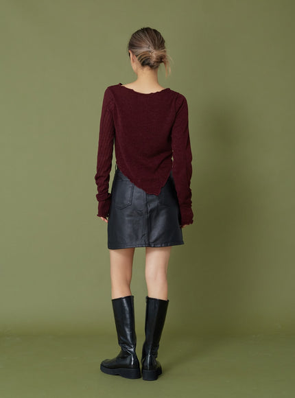 Faux Leather Miniskirt CG12
