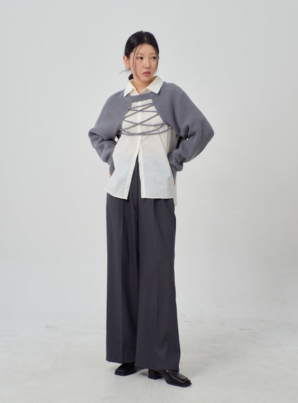 闊腿精裁褲 IM316