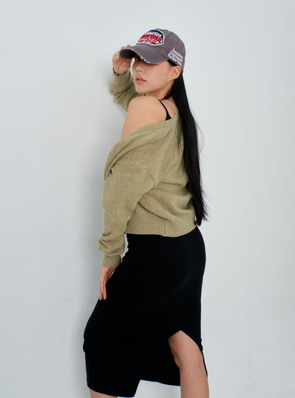 V 領針織開衫 IJ330