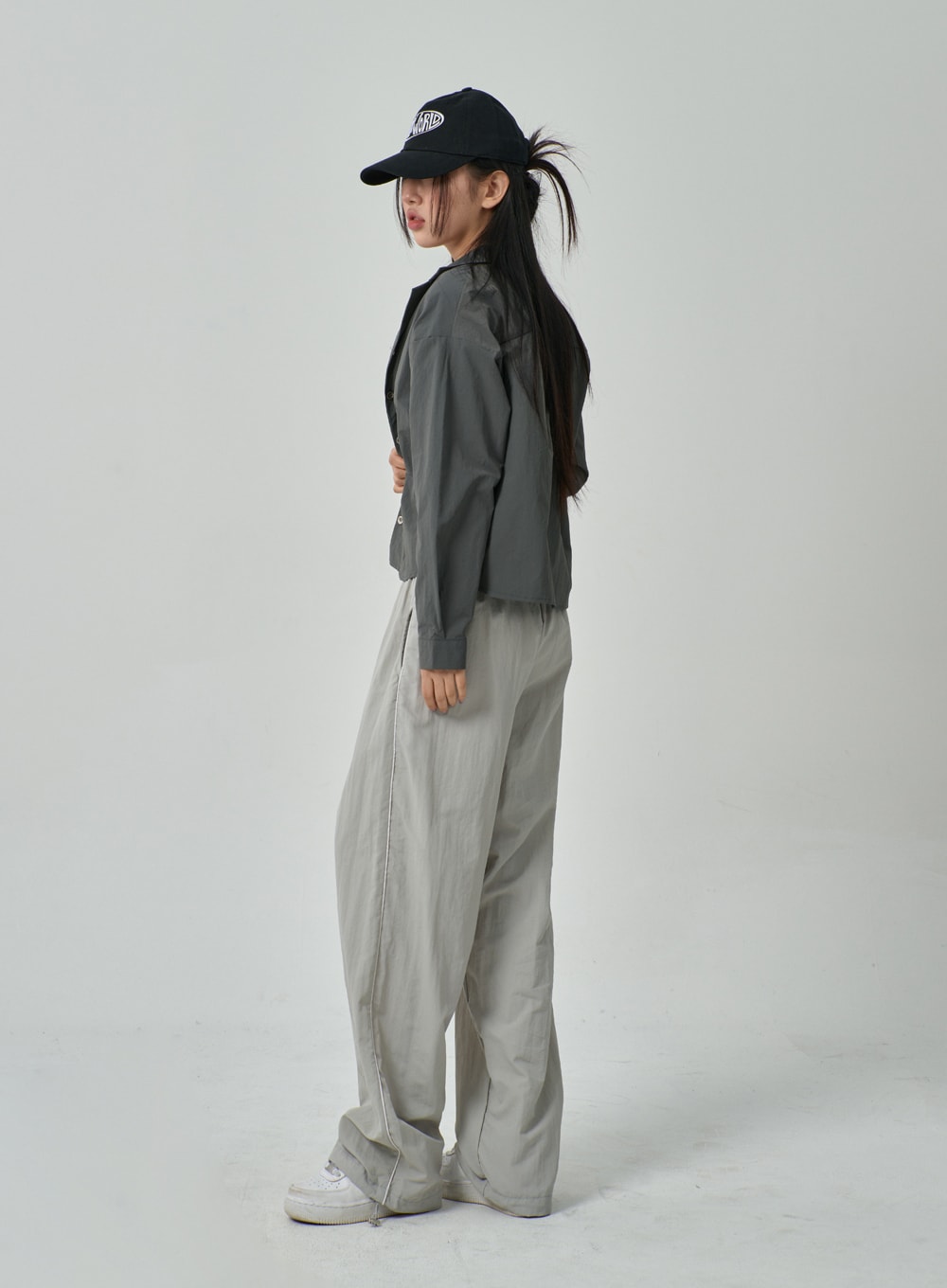 Drawstring Nylon Track Pants IF315