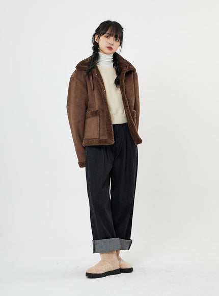 Shearling Button Jacket BN07