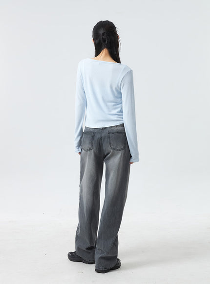 低腰中洗牛仔褲 CM327