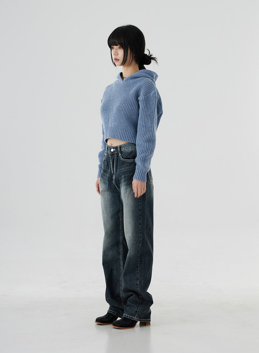 Faded Color Wide Long Denim Pants OO20 - Lewkin