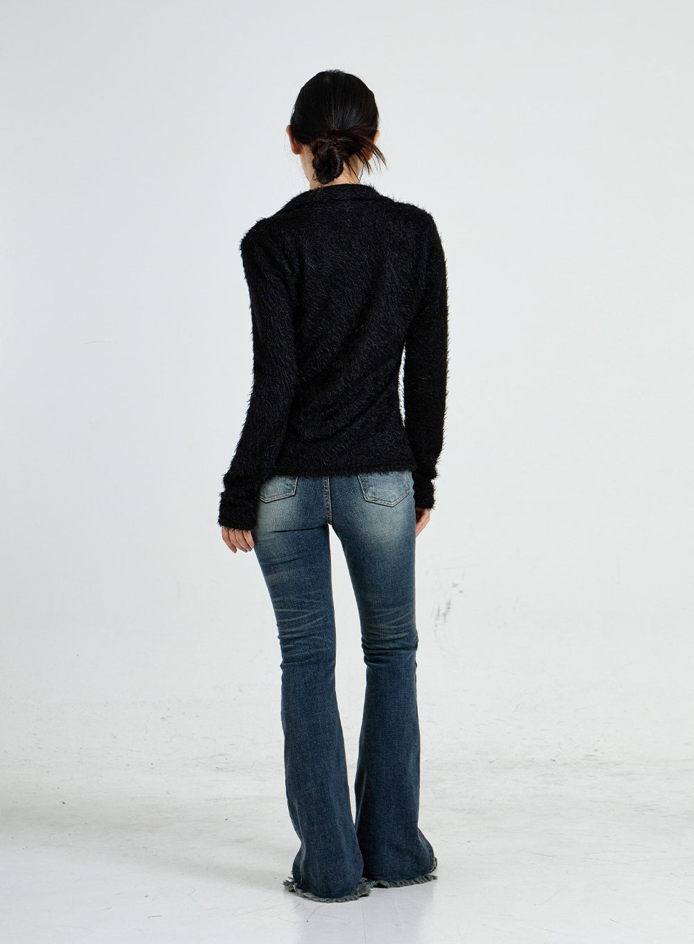 褪色水洗微喇牛仔褲 CO17