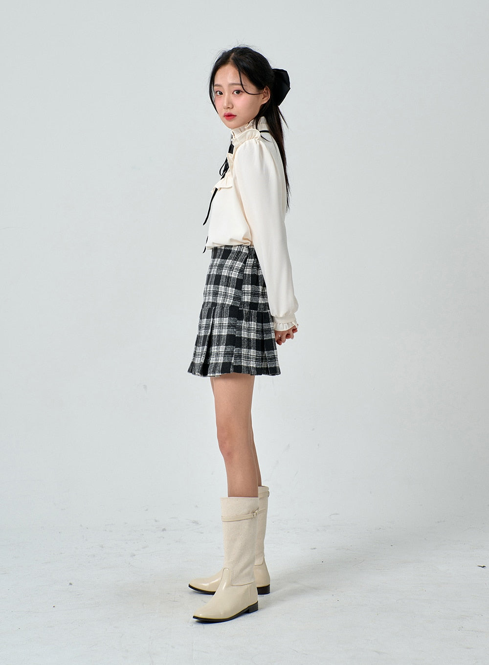 Plaid Pleated Mini Skirt BD02