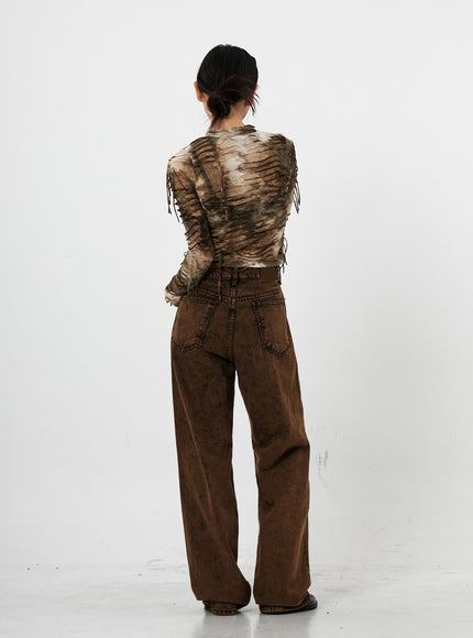 水洗寬牛仔褲男女通用 CS21