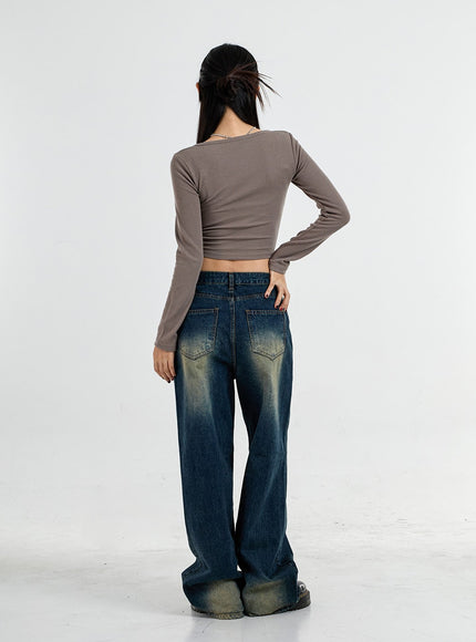 Heart Neck Crop T-Shirt CO11