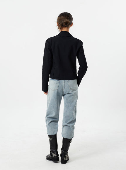 淺色水洗直筒牛仔褲 CM307