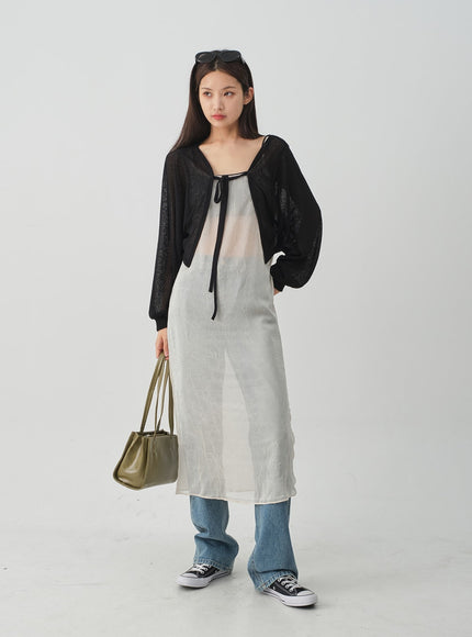 透明寬鬆波萊羅短上衣 CJ08