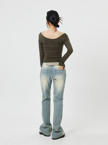 低腰微喇牛仔褲 CF315