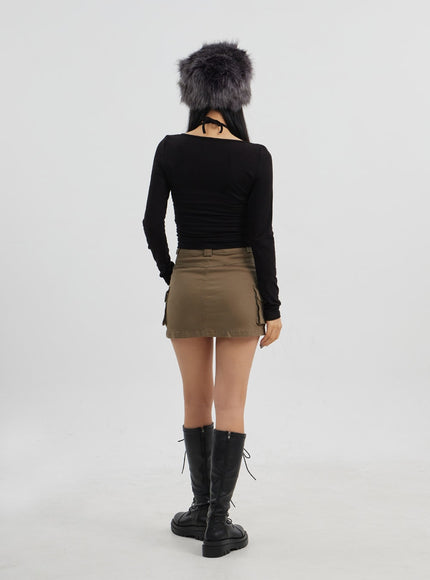 高腰工裝迷你裙 CJ319