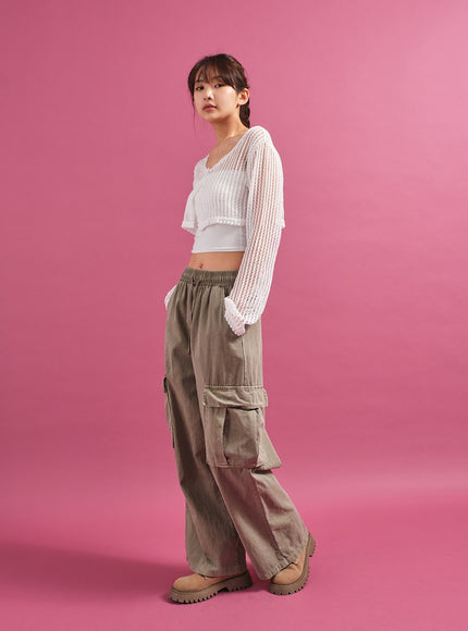 Sheer Mesh Crop Cardigan CY17