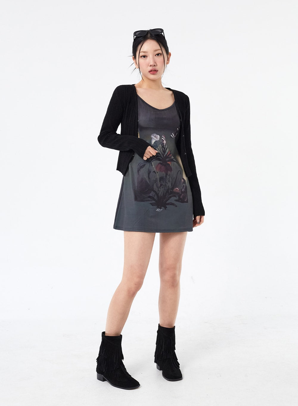 Graphic Sleeveless Mini Dress CM315