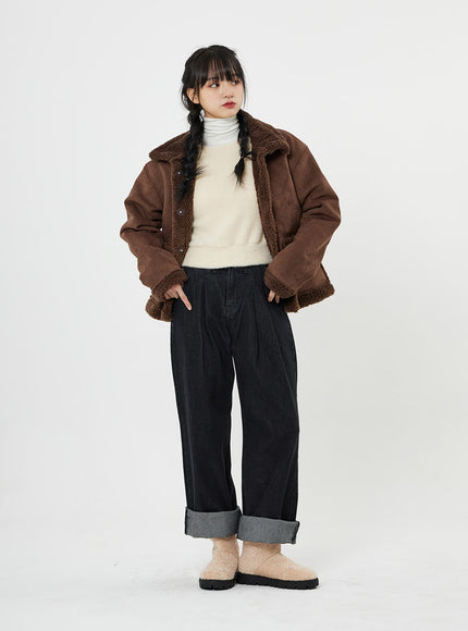 Shearling Button Jacket BN07
