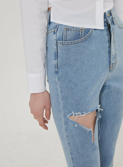 破洞微喇牛仔褲 BF306