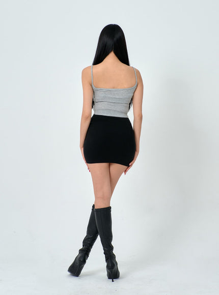 網布細節短款無袖上衣 IN25