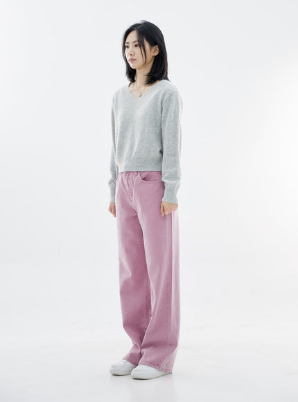 Basic V-Neck Midi Knit OO04