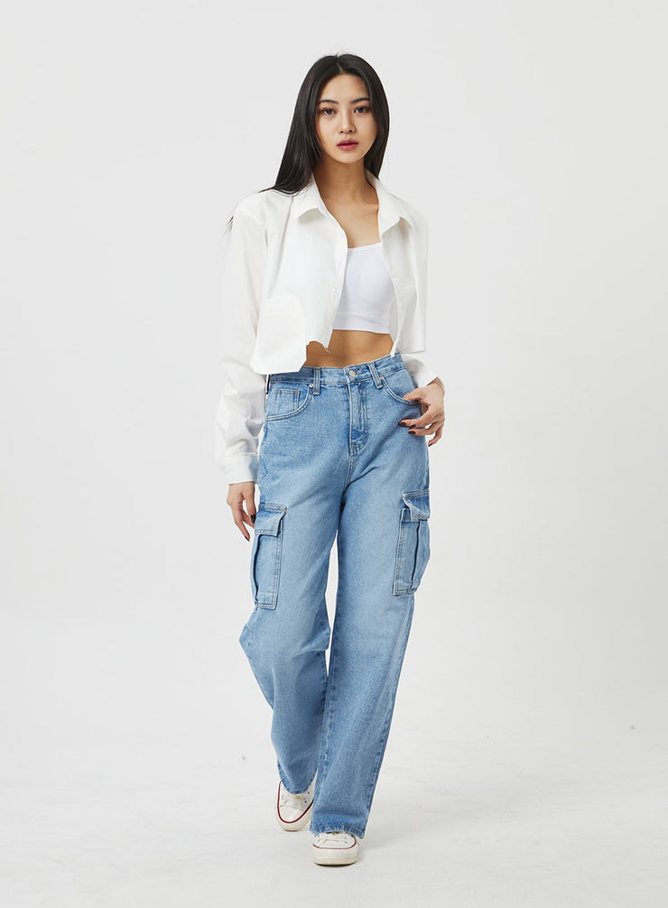 Wide Leg Cargo Jeans BF323