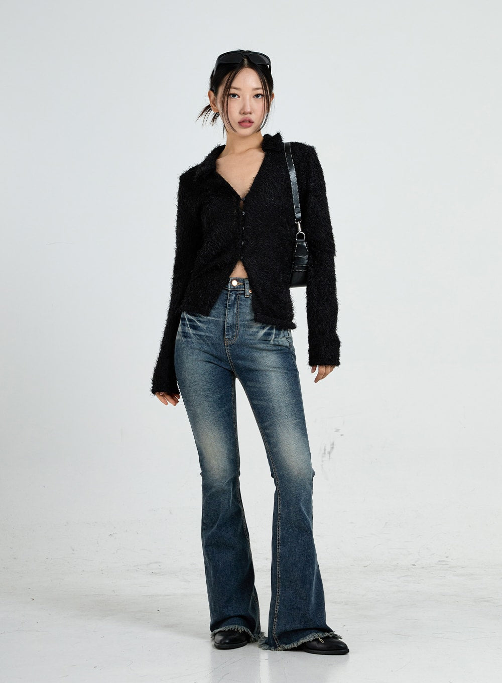 褪色水洗微喇牛仔褲 CO17