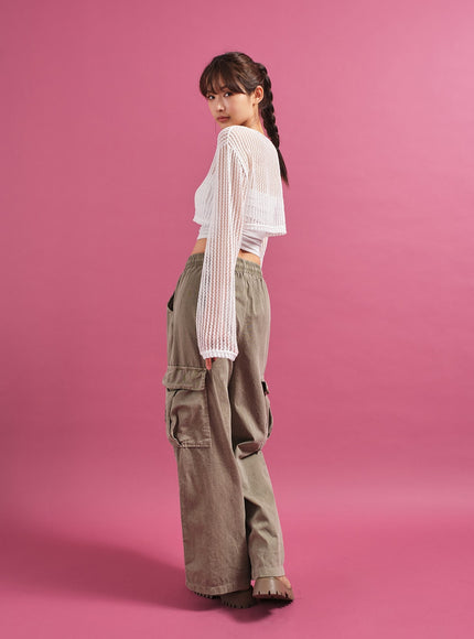 Sheer Mesh Crop Cardigan CY17