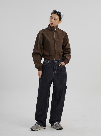 中腰寬鬆牛仔褲 CF307