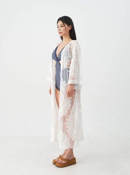 向日葵刺繡長袍IJ13