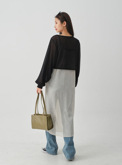 透明寬鬆波萊羅短上衣 CJ08