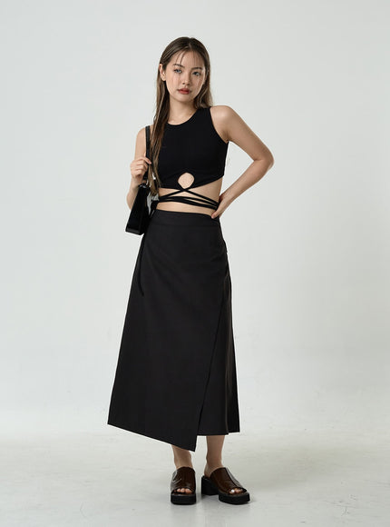 Waist Strap Cropped Tank Top CU8