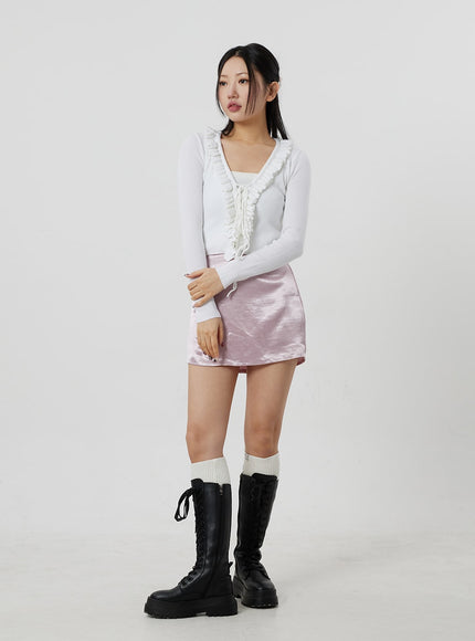 緞面迷你裙CJ330