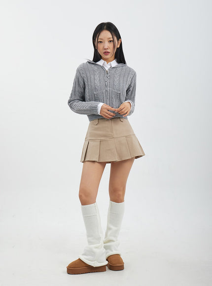 高腰百褶迷你裙CJ317