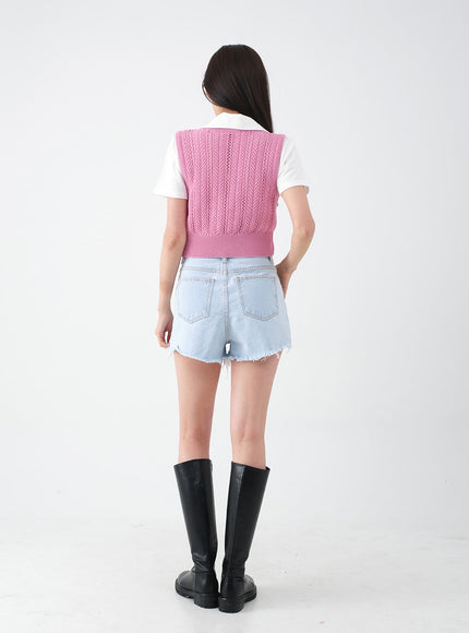 仿舊毛邊牛仔短褲 CA27