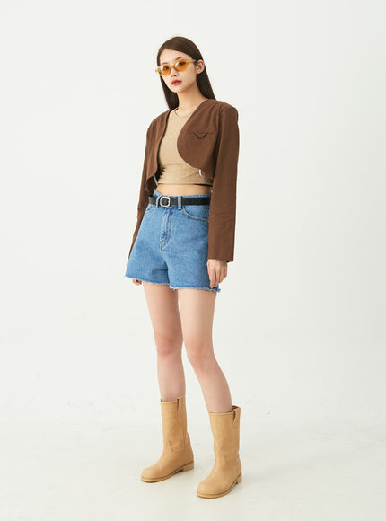 毛邊牛仔短褲 CU5