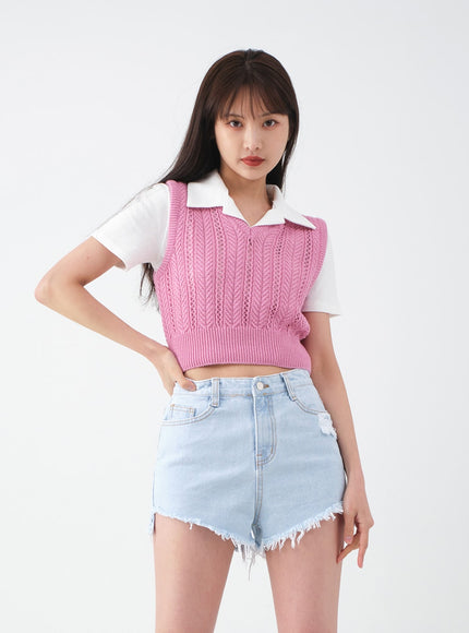 仿舊毛邊牛仔短褲 CA27