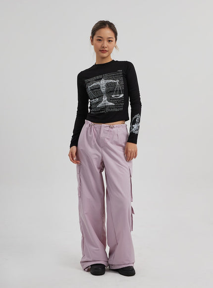 抽繩工裝寬鬆褲 CF313