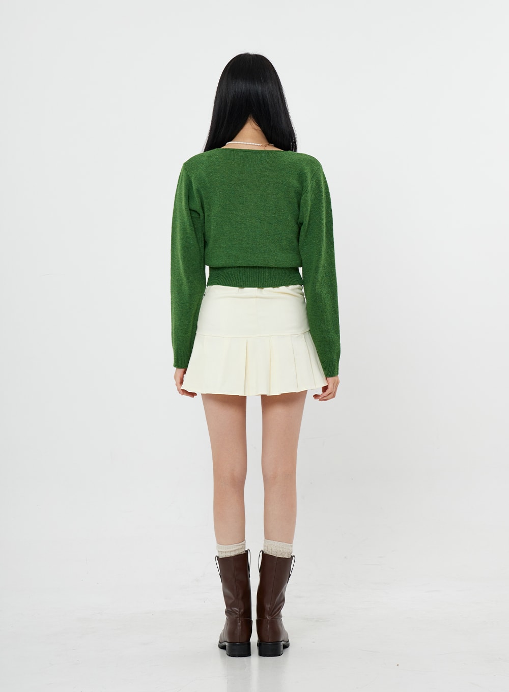 Half Pleated Mini Skirt OS22