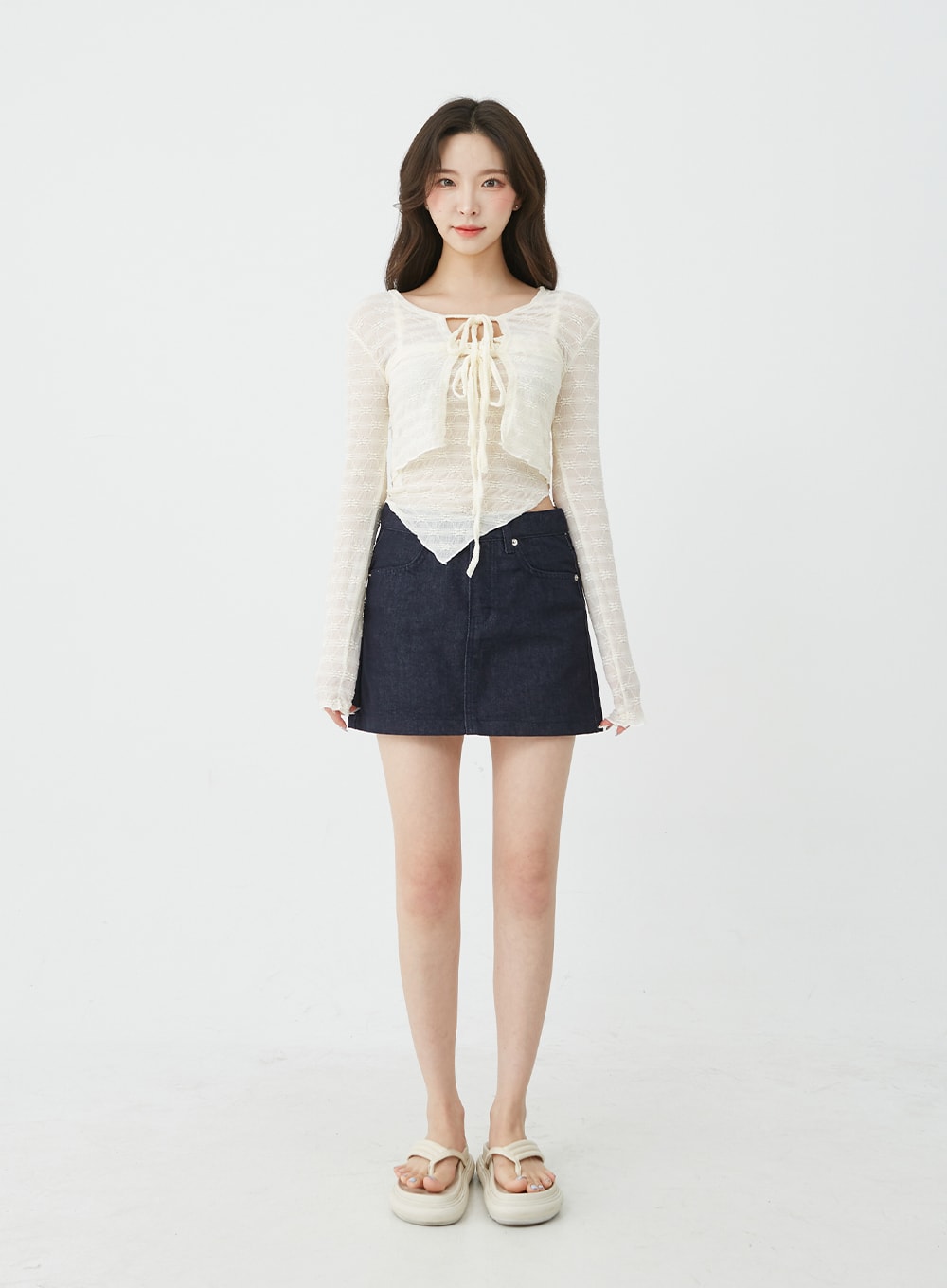 Flower Textured Sleeveless Top and Cardigan Set BU11 - Lewkin